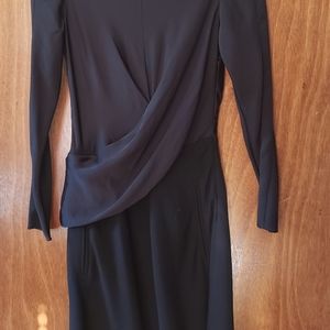 Black Carven Cocktail Drape Dress